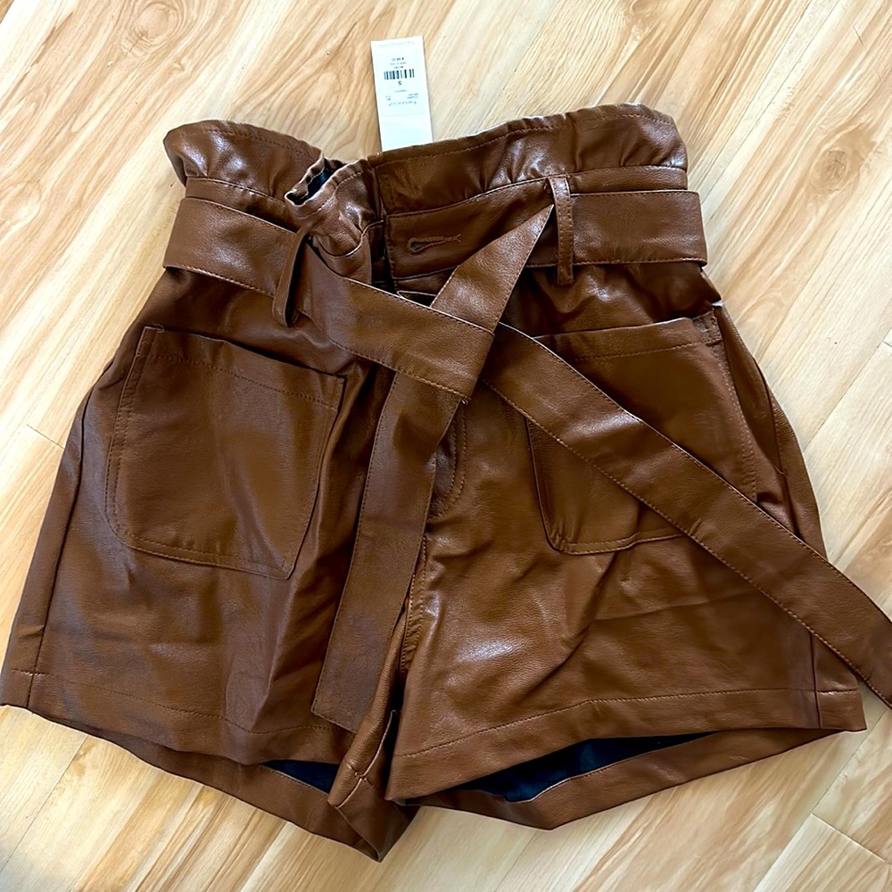 New with tags faux leather shorts